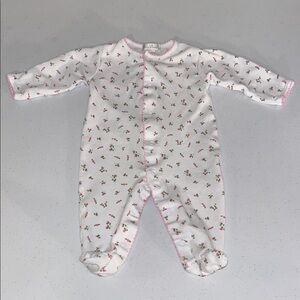 Kissy Kissy Floral White Baby Girl One Piece 100% Pima 0-3 Months